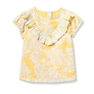 Janie and Jack Floral Puff Sleeve Top in golden floral